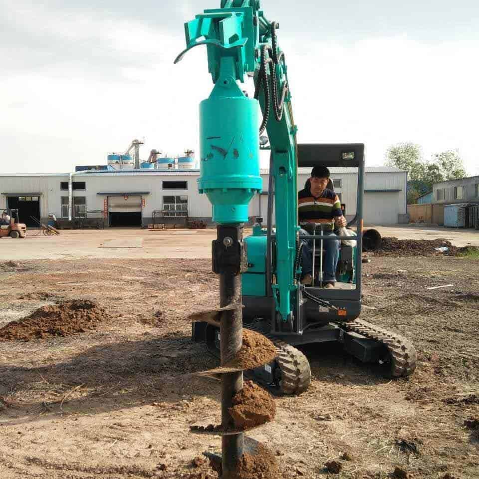 micro excavator drilling