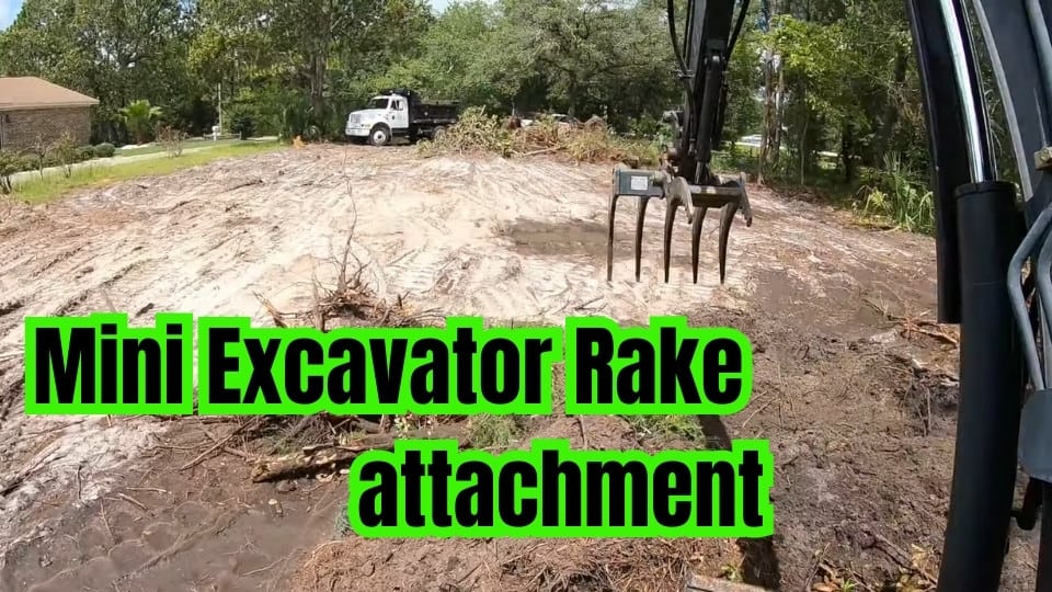 A Mini Excavator Rake attachment